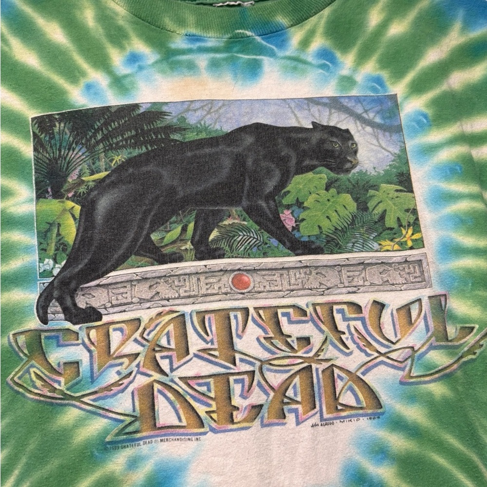 Vintage 1989 Grateful Dead  Rainforest Panther T Shirt Tye Dye Mens L USA MADE - Picture 2 of 9